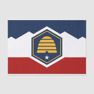 Patriotic tissue paper with flag of Utah, USA