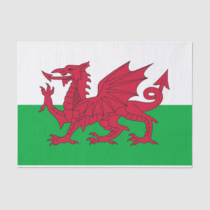 Patriotic tissue paper with flag of Wales