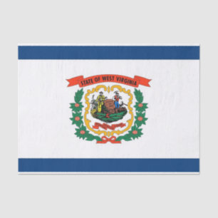 Patriotic tissue paper with flag of West Virginia