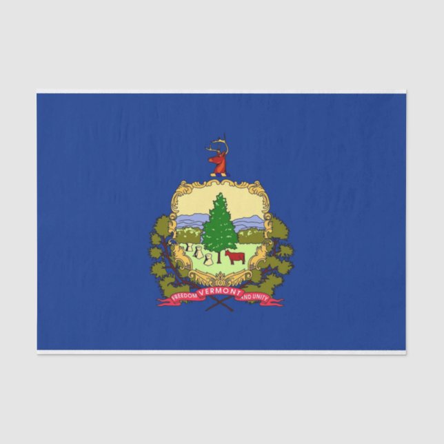 Patriotic tissue paper with flag Vermont, USA (Front)