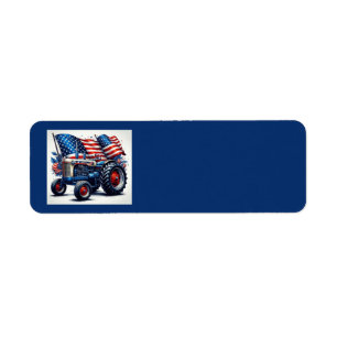 Patriotic Tractor Address Labels