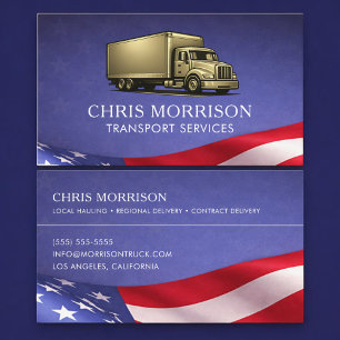Patriotic Transport Services Delivery Truck Driver Business Card