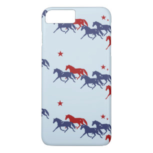 Patriotic Trotting Horses Pattern Case-Mate iPhone Case