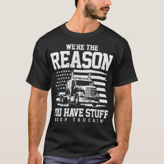 Patriotic Truck Driver American Flag Funny Trucker T-Shirt