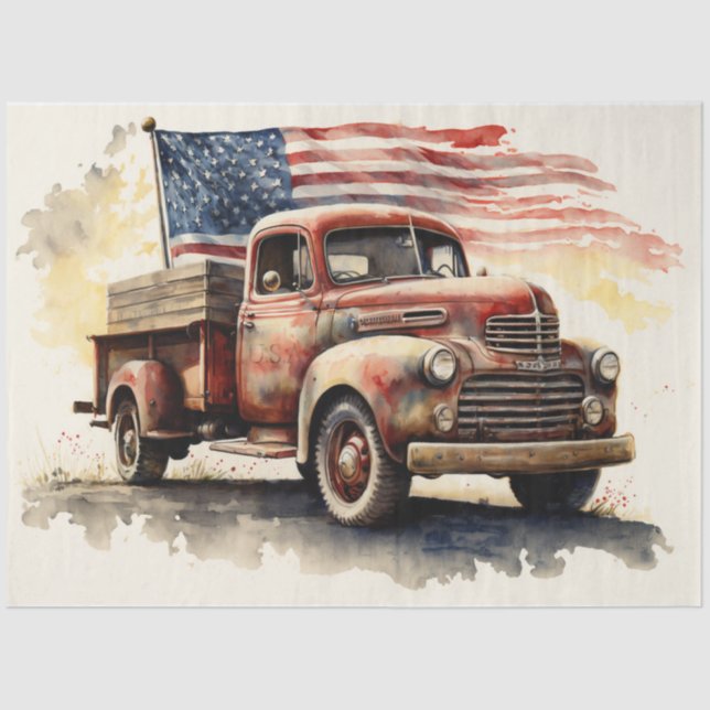 Patriotic Truck Tissue Paper (Front)