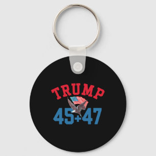 Patriotic Trump 45 And 47 Victory Winner Won Patri Keychain