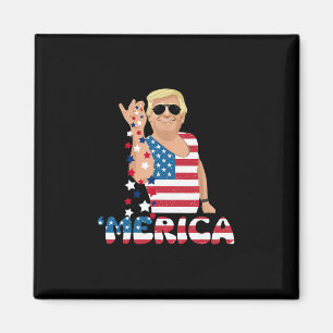 Patriotic Trump 4th Of July America Freedom Indepe Magnet
