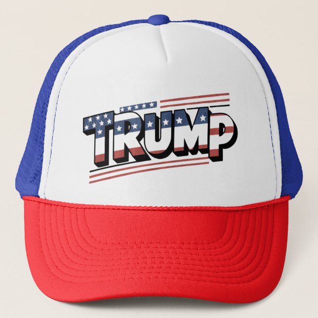 Patriotic Trump  Trucker Hat (Front)