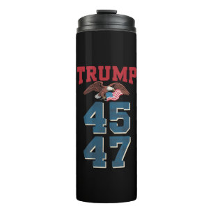 Patriotic Trump Won 45 and 47 Victory Winner Trump Thermal Tumbler