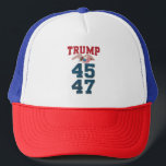 Patriotic Trump Won 45 and 47 Victory Winner Trump Trucker Hat<br><div class="desc">Patriotic Trump Won 45 and 47 Victory Winner Trump Wins</div>