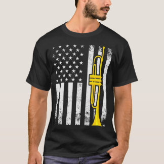 Patriotic Trumpeter Gift  Flag Trumpet T-Shirt