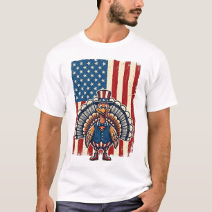 Patriotic Turkey Flag Vintage Engraving Shirt Desi