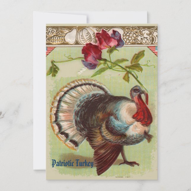 Patriotic Turkey Party Invitation (Front)