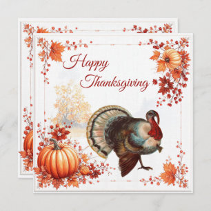 Patriotic Turkey Thanksgiving Invitation