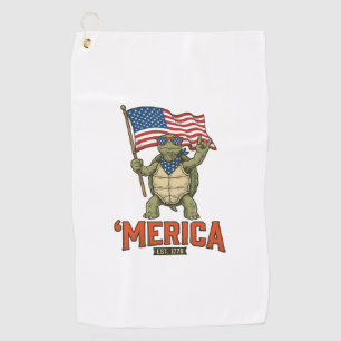 Patriotic Turtle ‘Merica Vintage Vector Golf Towel