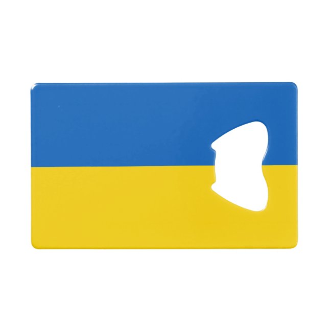 Patriotic Ukraine Flag Bar Key Credit Card Bottle Opener (Front (Horizontal))