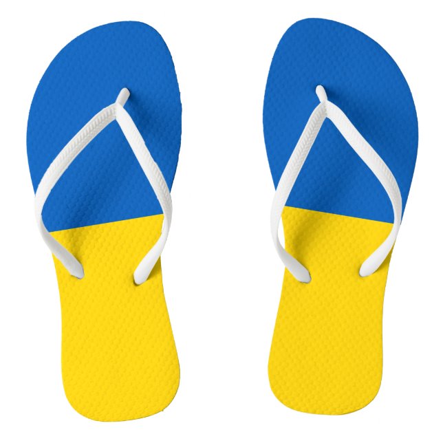 Patriotic Ukraine Flag Flip Flops (Footbed)