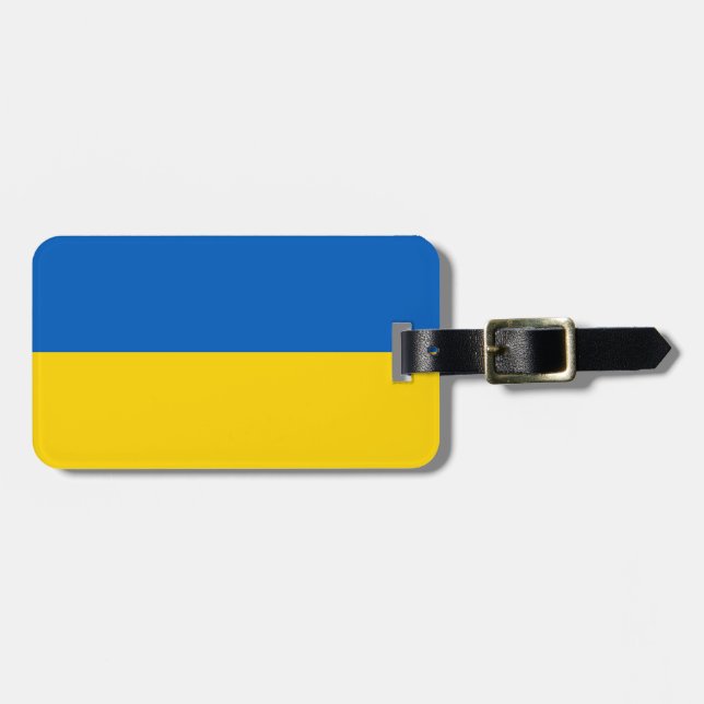 Patriotic Ukraine Flag Luggage Tag (Front Horizontal)
