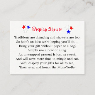 Patriotic Uncle Sam American Baby Shower Display Enclosure Card