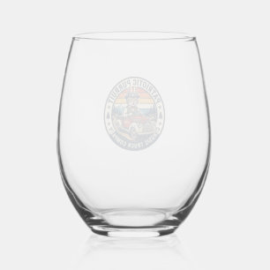 Patriotic Uncle Sam Cat Retro Sunset T-Shirt (5)_1 Stemless Wine Glass