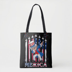Patriotic Uncle Sam Dabbing 4th of July Tote Bag
