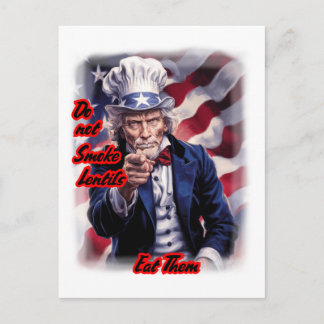 Patriotic Uncle Sam giving a good advice on a Holiday Postcard