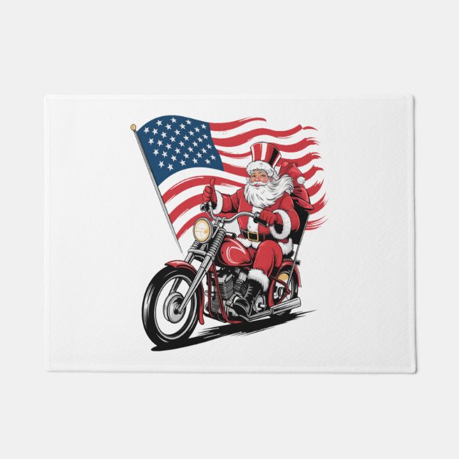 Patriotic Uncle Sam Motorcycle Doormat (Front)