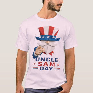 Patriotic Uncle Sam Paper Art - USA Uncle Sam Day T-Shirt