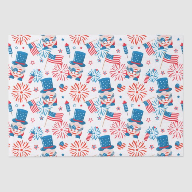 Patriotic Uncle Sam pattern wrapping paper (Front)