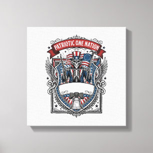 Patriotic Uncle Sam Skeleton Dark Patriot Skeleton Canvas Print