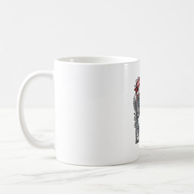 Patriotic Uncle Sam Skeleton Dark Patriot Skeleton Coffee Mug (Left)