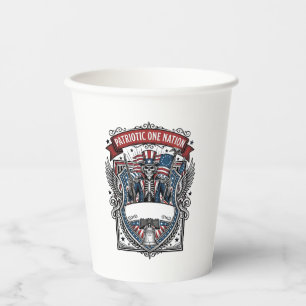 Patriotic Uncle Sam Skeleton Dark Patriot Skeleton Paper Cups