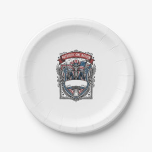 Patriotic Uncle Sam Skeleton Dark Patriot Skeleton Paper Plate