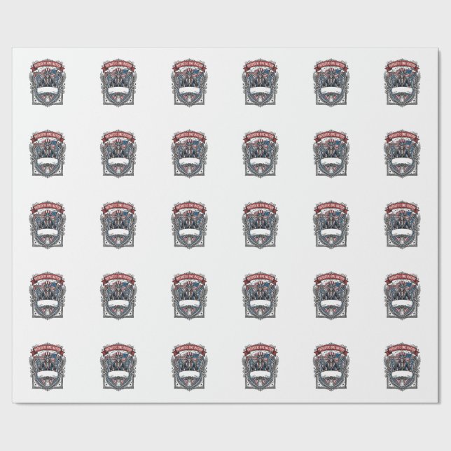Patriotic Uncle Sam Skeleton Dark Patriot Skeleton Wrapping Paper (Flat)
