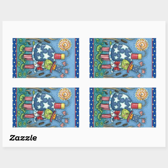 PATRIOTIC UNCLE SAM TURTLE, FUNNY FIRECRACKER Cute Sticker (Sheet)