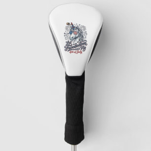 Patriotic Unicorn 4th of July Freedom Fly Shirt_1 Golf Head Cover