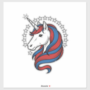 Patriotic Unicorn Vintage Engraving Vector Design_