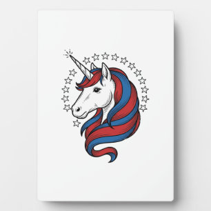 Patriotic Unicorn Vintage Engraving Vector Design_ Plaque