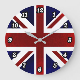 Patriotic, Union Jack, Great Britain, Flag Large Clock