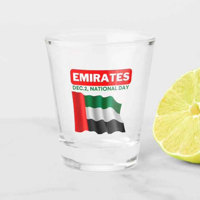 Patriotic United Arab Emirates Flag Shot Glass (Front)