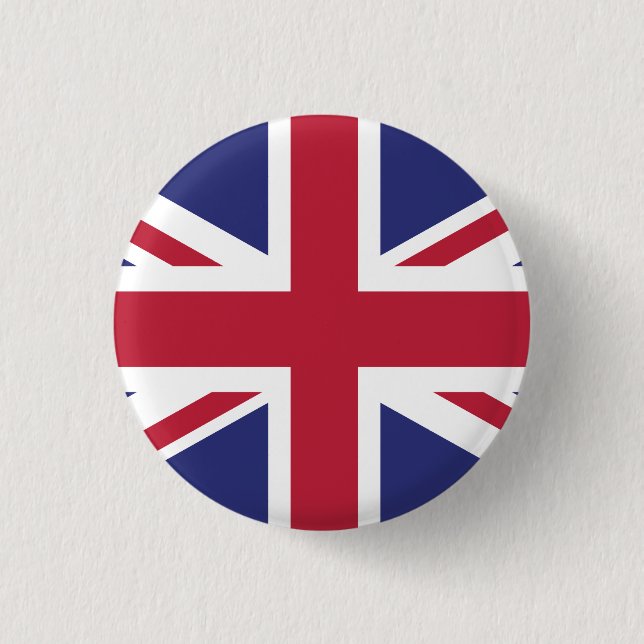 Patriotic United Kingdom Flag 1 Inch Round Button (Front)