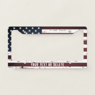 Patriotic Unites States American Flag License Plate Frame