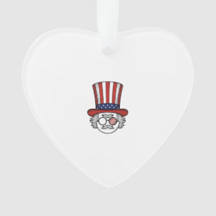 Patriotic Upside Down Top Hat Cartoon Face Vintage Ornament