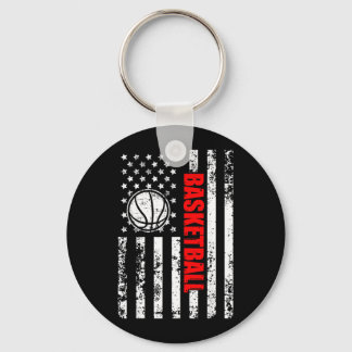 Patriotic Us Aamerican Flag Basball Keychain