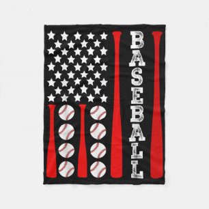 Patriotic Us American Baseball Flag - Vintage Base Fleece Blanket