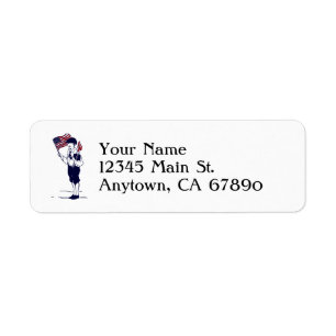 Patriotic US Flag and Fireworks Boy Custom Address