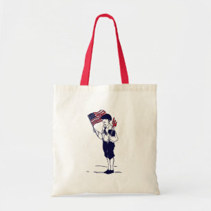 Patriotic US Flag and Fireworks Boy Tote Bag