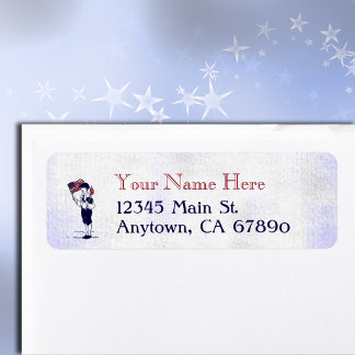 Patriotic US Flag and Fireworks Custom Address