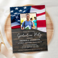 Patriotic US Flag Custom Photo Military Graduation