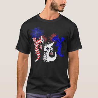 Patriotic US Flag Dragon Lover 4th Of July America T-Shirt